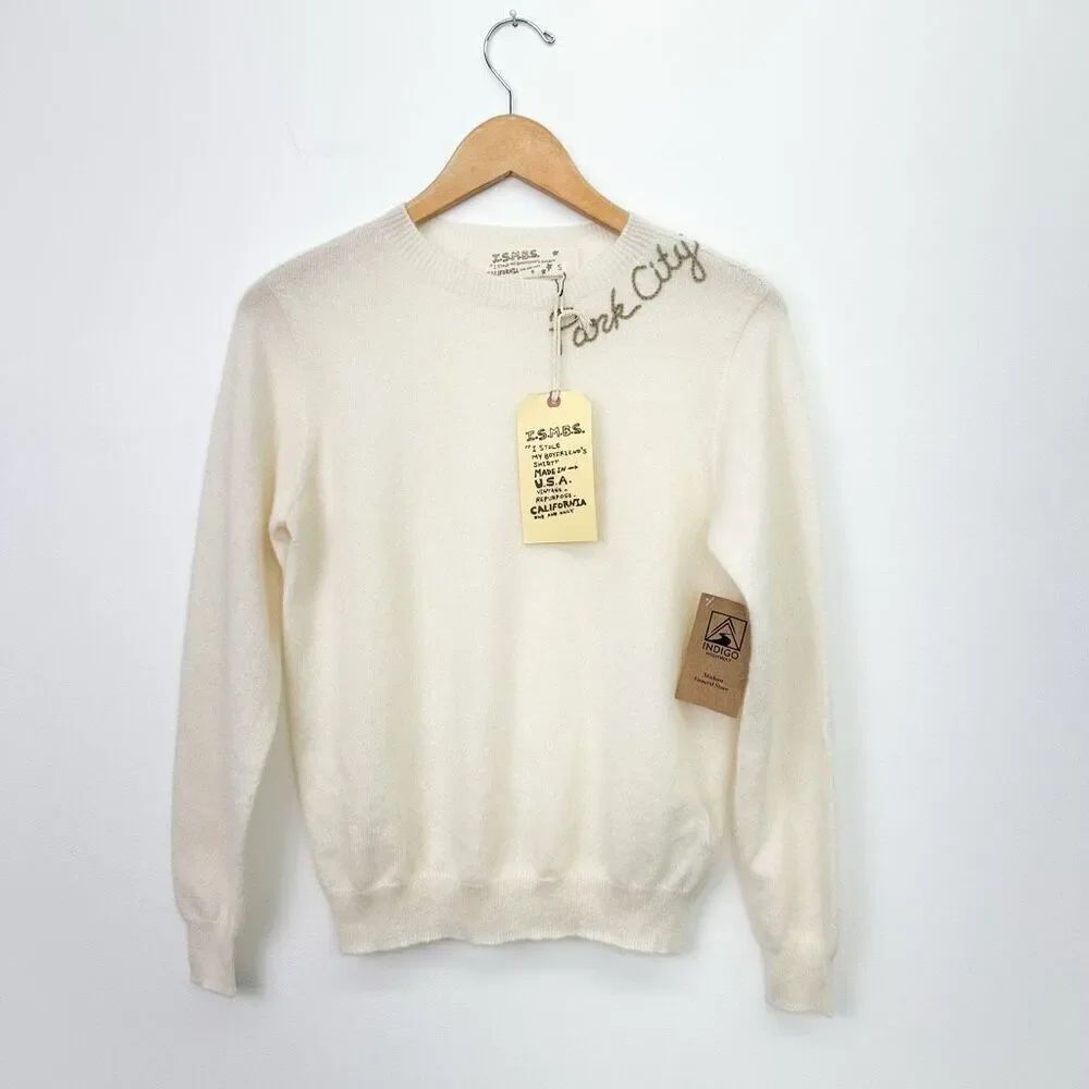 I Stole My Boyfriend’s Shirt I.S.M.B.S. Women’s Cashmere Park City Cream Sweater
